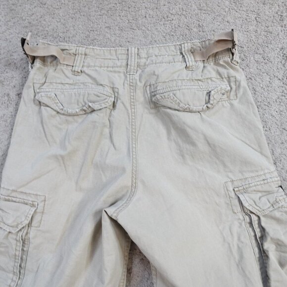 Polo Jeans Ralph Lauren Pants 30 Beige Cargo Ripstop Side Adjusters - Picture 13 of 13